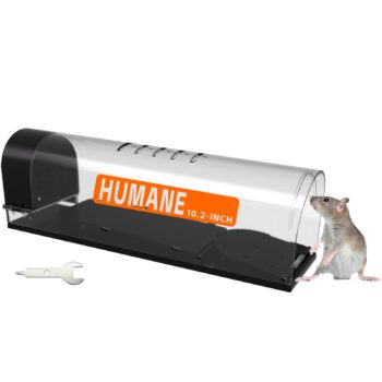 Makenook Humane Mouse Trap for Mice and Small Rats, 10.2 Inch Reusable No Kill Live Catch and Release, Indoor Outdoor Use, Pet Safe, 1 Pack